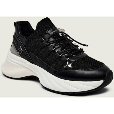 Pinko Sneakersy ARIEL 34 z dodatkiem skóry czarny 39 Pinko Sneakersy ARIEL 34 z dodatkiem skóry czarny 39