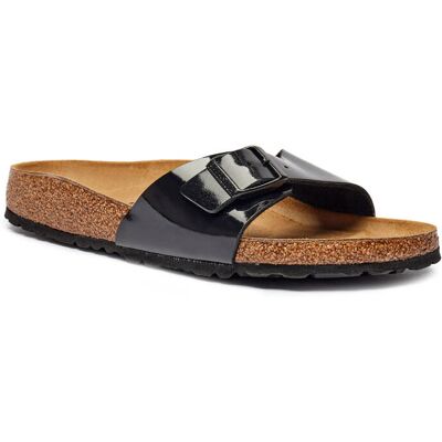 Birkenstock Klapki Madrid narrow fit z dodatkiem skóry czarny 37 Birkenstock Klapki Madrid narrow fit z dodatkiem skóry czarny 37