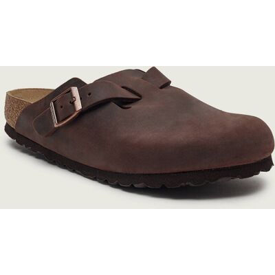 Birkenstock Skórzane mule Boston SFB LEOI narrow fit brązowy 40 Birkenstock Skórzane mule Boston SFB LEOI narrow fit brązowy 40