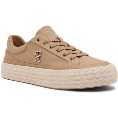 Tommy Hilfiger Lniane trampki VULC beżowy 36 Tommy Hilfiger Lniane trampki VULC beżowy 36