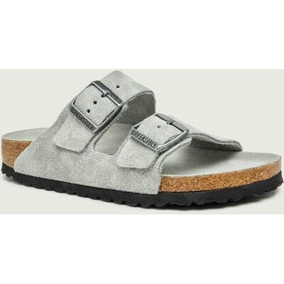 Birkenstock Klapki Arizona zamsz narrow fit soft footbed szary 36 Birkenstock Klapki Arizona zamsz narrow fit soft footbed szary 36
