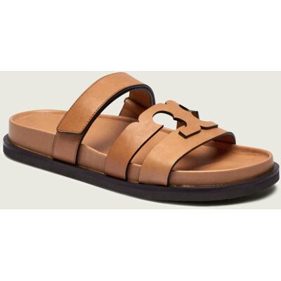 TORY BURCH Skórzane klapki INES brązowy 37,5 TORY BURCH Skórzane klapki INES brązowy 37,5