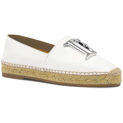 Dsquared2 Skórzane espadryle biały 38 Dsquared2 Skórzane espadryle biały 38