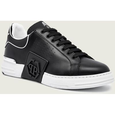 Philipp Plein Skórzane sneakersy Hexagon AABS czarny 40 Philipp Plein Skórzane sneakersy Hexagon AABS czarny 40