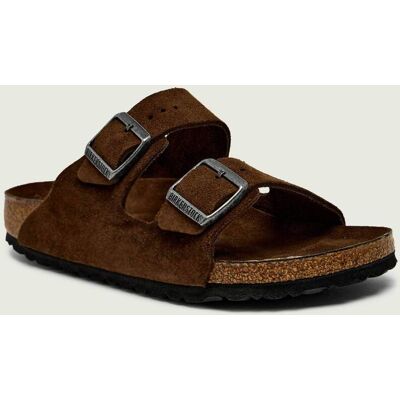 Birkenstock Klapki Arizona Leve zamsz narrow fit brązowy 39 Birkenstock Klapki Arizona Leve zamsz narrow fit brązowy 39