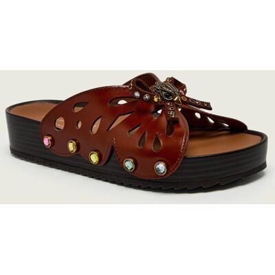 Kurt Geiger Skórzane klapki BOHO BUTTERFLY brązowy 41 Kurt Geiger Skórzane klapki BOHO BUTTERFLY brązowy 41