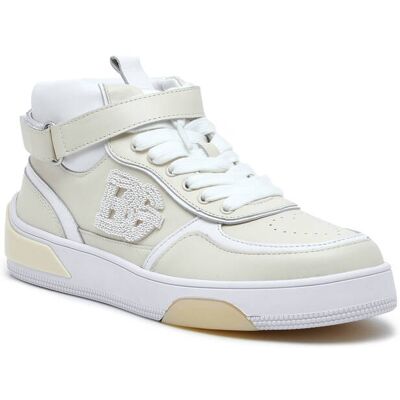 BluGirl Blumarine Skórzane sneakersy WOW 03 beżowy 36 BluGirl Blumarine Skórzane sneakersy WOW 03 beżowy 36
