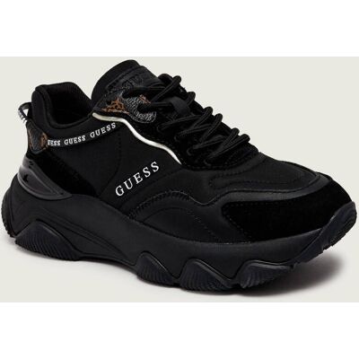 Guess Sneakersy MICOLA zamsz z dodatkiem skóry czarny 41 Guess Sneakersy MICOLA zamsz z dodatkiem skóry czarny 41