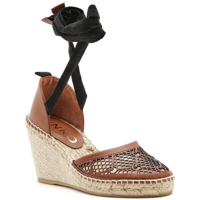 Pinko Espadryle PATTY z dodatkiem skóry brązowy 41 Pinko Espadryle PATTY z dodatkiem skóry brązowy 41