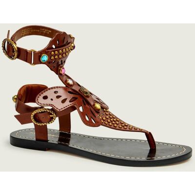 Kurt Geiger Skórzane sandały BOHO BUTTERFLY brązowy 37 Kurt Geiger Skórzane sandały BOHO BUTTERFLY brązowy 37
