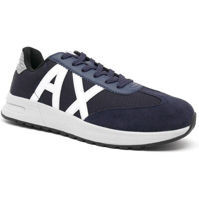 Giorgio Armani Exchange Sneakersy z dodatkiem skóry granatowy 43 Giorgio Armani Exchange Sneakersy z dodatkiem skóry granatowy 43
