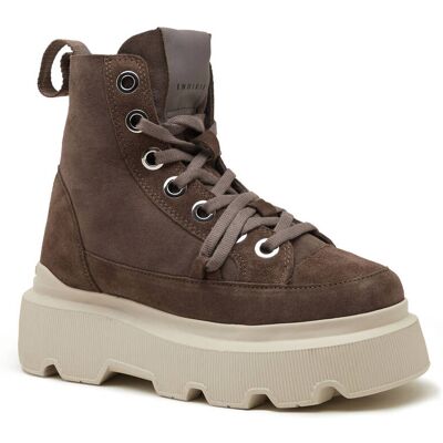 INUIKII Botki na platformie MATILDA shearling zamsz brązowy 38 INUIKII Botki na platformie MATILDA shearling zamsz brązowy 38