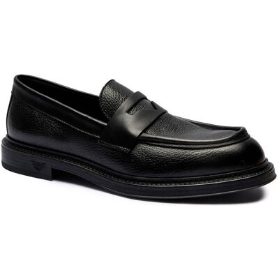 Giorgio Armani Emporio Armani Skórzane loafersy czarny 40 Giorgio Armani Emporio Armani Skórzane loafersy czarny 40