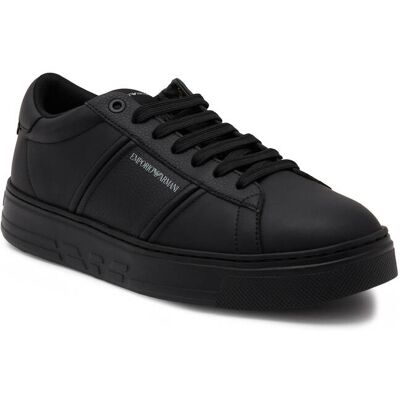 Giorgio Armani Emporio Armani Skórzane sneakersy czarny 44 Giorgio Armani Emporio Armani Skórzane sneakersy czarny 44