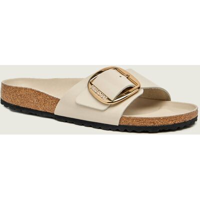 Birkenstock Skórzane klapki Madrid Big Buckle LENA narrow fit beżowy 39 Birkenstock Skórzane klapki Madrid Big Buckle LENA narrow fit beżowy 39