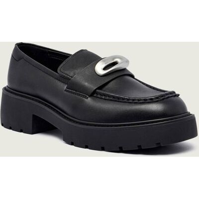 Calvin Klein Skórzane loafersy czarny 38 Calvin Klein Skórzane loafersy czarny 38