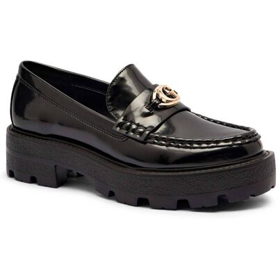 Guess Loafersy YANIKA z dodatkiem skóry czarny 40 Guess Loafersy YANIKA z dodatkiem skóry czarny 40