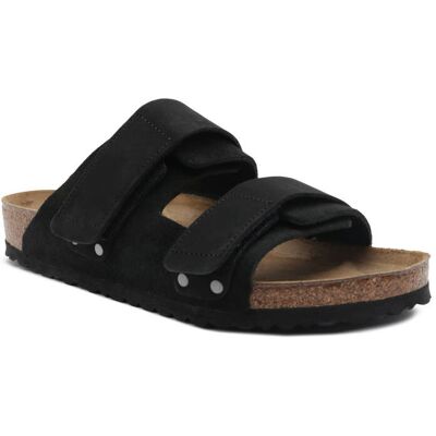 Birkenstock Klapki Uji zamsz regular fit czarny 44 Birkenstock Klapki Uji zamsz regular fit czarny 44
