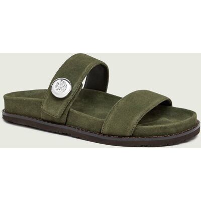 TORY BURCH Klapki Romy zamsz zielony 41 TORY BURCH Klapki Romy zamsz zielony 41