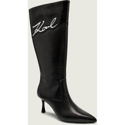 Karl Lagerfeld Skórzane kozaki SIENNA czarny 40 Karl Lagerfeld Skórzane kozaki SIENNA czarny 40