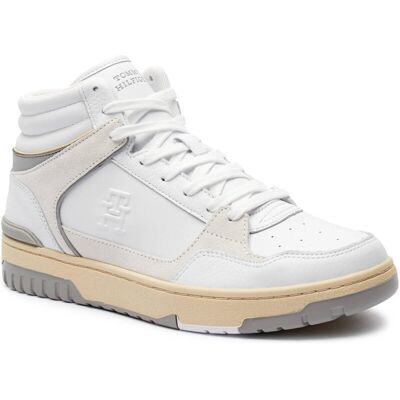Tommy Hilfiger Skórzane sneakersy BASKET biały 44 Tommy Hilfiger Skórzane sneakersy BASKET biały 44