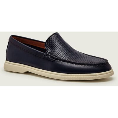 Boss BLACK Skórzane loafersy Sienne granatowy 43 Boss BLACK Skórzane loafersy Sienne granatowy 43