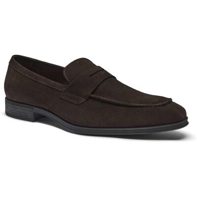 Boss BLACK Loafersy Theon zamsz brązowy 44 Boss BLACK Loafersy Theon zamsz brązowy 44