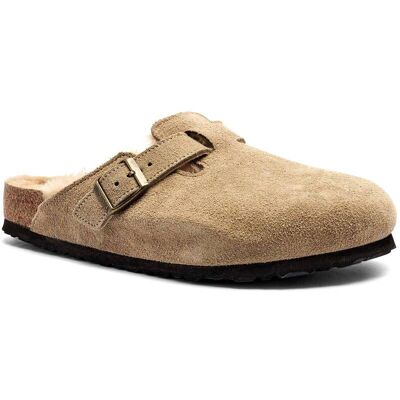 Birkenstock Ocieplane mule LEVE regular fit z dodatkiem wełny zamsz beżowy 44 Birkenstock Ocieplane mule LEVE regular fit z dodatkiem wełny zamsz beżowy 44