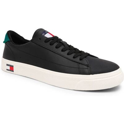 Tommy Jeans Skórzane trampki czarny 42 Tommy Jeans Skórzane trampki czarny 42