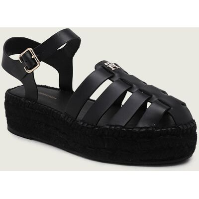 Tommy Hilfiger Skórzane sandały czarny 41 Tommy Hilfiger Skórzane sandały czarny 41