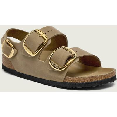 Birkenstock Skórzane sandały Milano Big Buckle narrow fit zielony 41 Birkenstock Skórzane sandały Milano Big Buckle narrow fit zielony 41