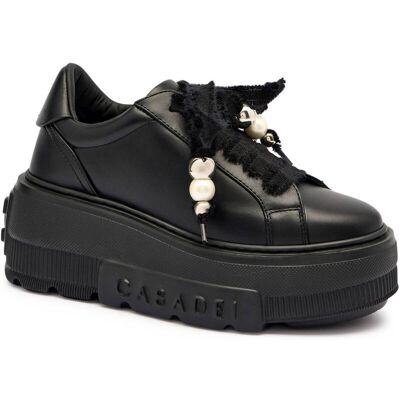 Casadei Skórzane sneakersy czarny 41 Casadei Skórzane sneakersy czarny 41