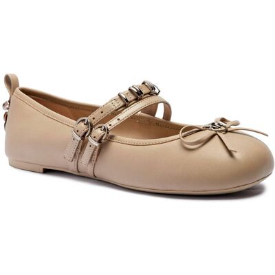 Pinko Skórzane baleriny Gioia 09 Mary Jane beżowy 38 Pinko Skórzane baleriny Gioia 09 Mary Jane beżowy 38