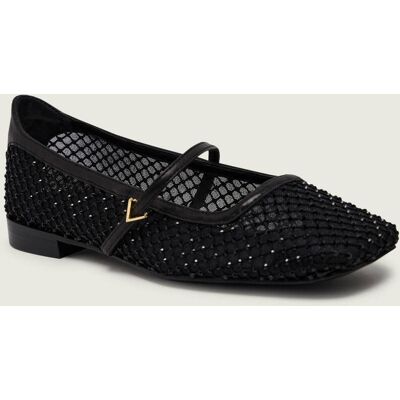 Valentino Baleriny Crystal Mary Jane z dodatkiem skóry czarny 37 Valentino Baleriny Crystal Mary Jane z dodatkiem skóry czarny 37