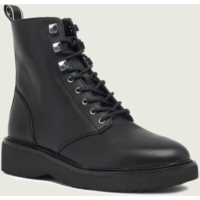 Michael Kors Skórzane botki HASKELL czarny 38,5 Michael Kors Skórzane botki HASKELL czarny 38,5