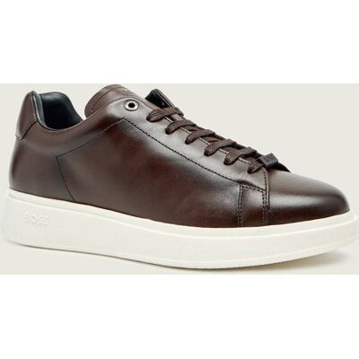 Boss BLACK Skórzane sneakersy Bulton_Runn_buf brązowy 43 Boss BLACK Skórzane sneakersy Bulton_Runn_buf brązowy 43