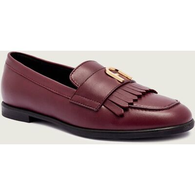 Furla Skórzane loafersy FURLA CHIC bordowy 40 Furla Skórzane loafersy FURLA CHIC bordowy 40
