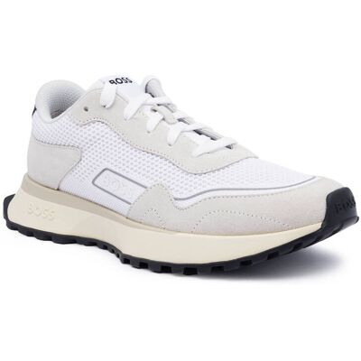 Boss BLACK Sneakersy Jonah_Runn_knsd z dodatkiem skóry beżowy 41 Boss BLACK Sneakersy Jonah_Runn_knsd z dodatkiem skóry beżowy 41