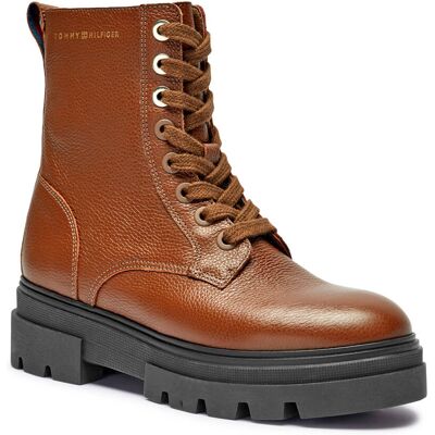 Tommy Hilfiger Skórzane botki brązowy 39 Tommy Hilfiger Skórzane botki brązowy 39