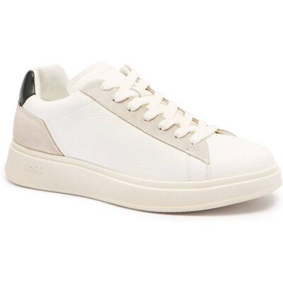 Boss BLACK Skórzane sneakersy Bulton_Runn_sdgrlt kremowy 41 Boss BLACK Skórzane sneakersy Bulton_Runn_sdgrlt kremowy 41