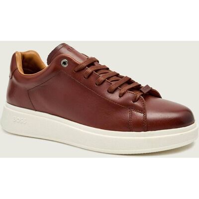 Boss BLACK Skórzane sneakersy Bulton_Runn_buf brązowy 43 Boss BLACK Skórzane sneakersy Bulton_Runn_buf brązowy 43