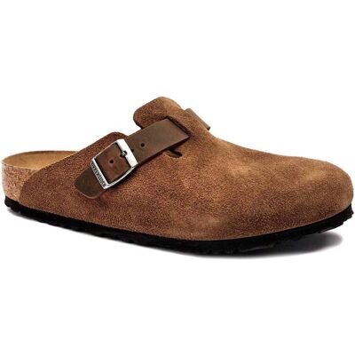 Birkenstock Mule Boston zamsz brązowy 41 Birkenstock Mule Boston zamsz brązowy 41