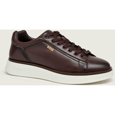 Boss BLACK Skórzane sneakersy Bulton_Runn_bufwtL brązowy 41 Boss BLACK Skórzane sneakersy Bulton_Runn_bufwtL brązowy 41