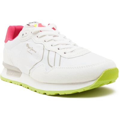 Pepe Jeans London Sneakersy BRIT NEON W biały 38 Pepe Jeans London Sneakersy BRIT NEON W biały 38