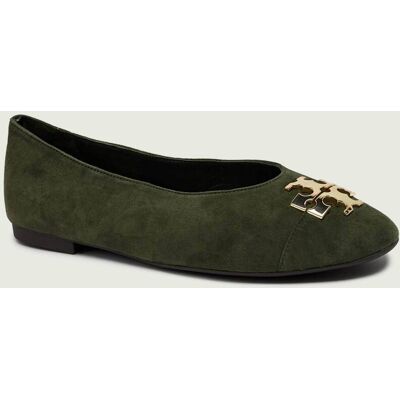 TORY BURCH Baleriny Charlie zamsz oliwkowy 36 TORY BURCH Baleriny Charlie zamsz oliwkowy 36