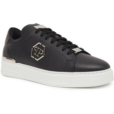 Philipp Plein Skórzane sneakersy Hexagon FABS czarny 36 Philipp Plein Skórzane sneakersy Hexagon FABS czarny 36