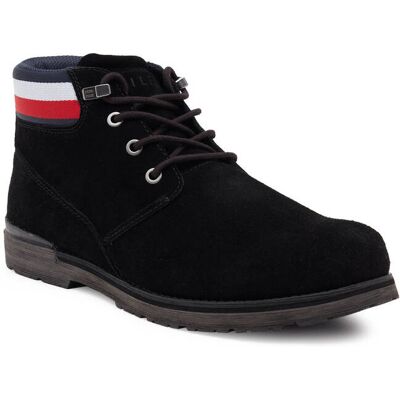 Tommy Hilfiger Buty wysokie zamsz czarny 45 Tommy Hilfiger Buty wysokie zamsz czarny 45