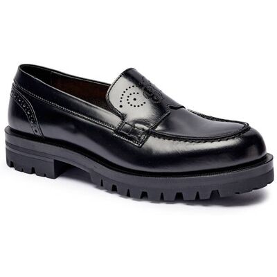 Boss BLACK Skórzane loafersy Helen czarny 36 Boss BLACK Skórzane loafersy Helen czarny 36