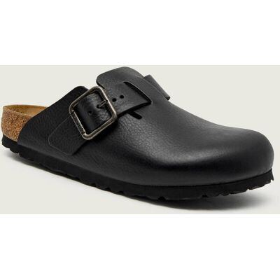 Birkenstock Skórzane mule Boston WB regular fit czarny 42 Birkenstock Skórzane mule Boston WB regular fit czarny 42