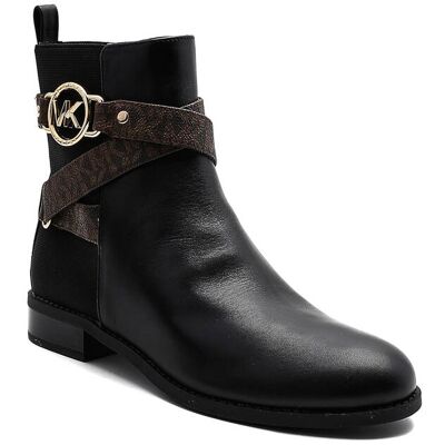 Michael Kors Skórzane botki RORY FLAT czarny 38 Michael Kors Skórzane botki RORY FLAT czarny 38